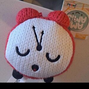 Brand New Knit Red Clock Plush Toy